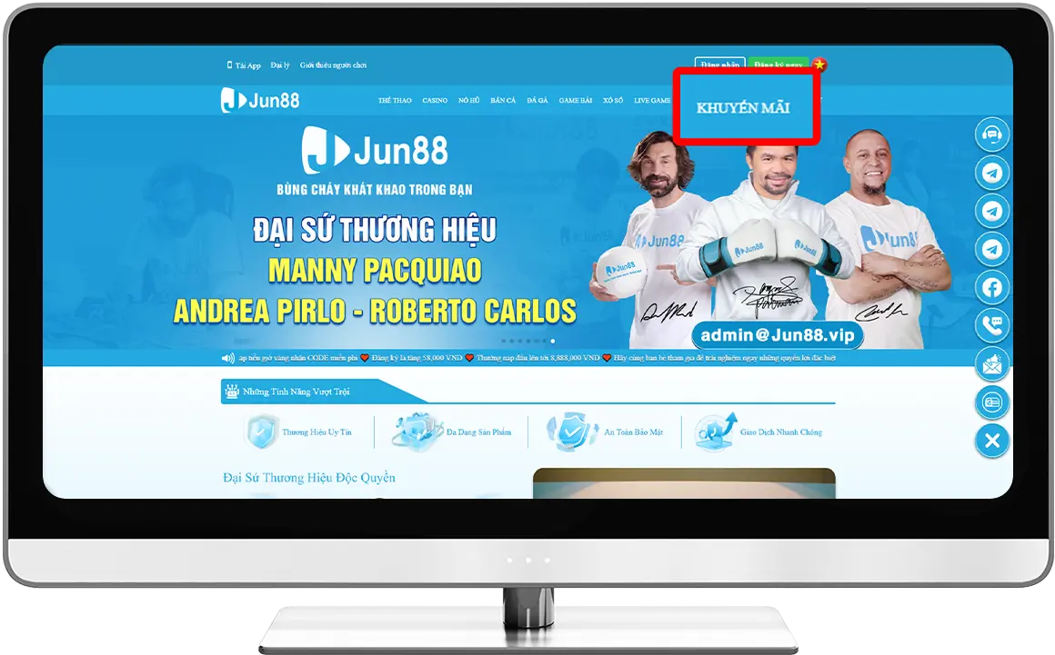 Bước 1: Chọn Chọn "Khuyến Mãi"